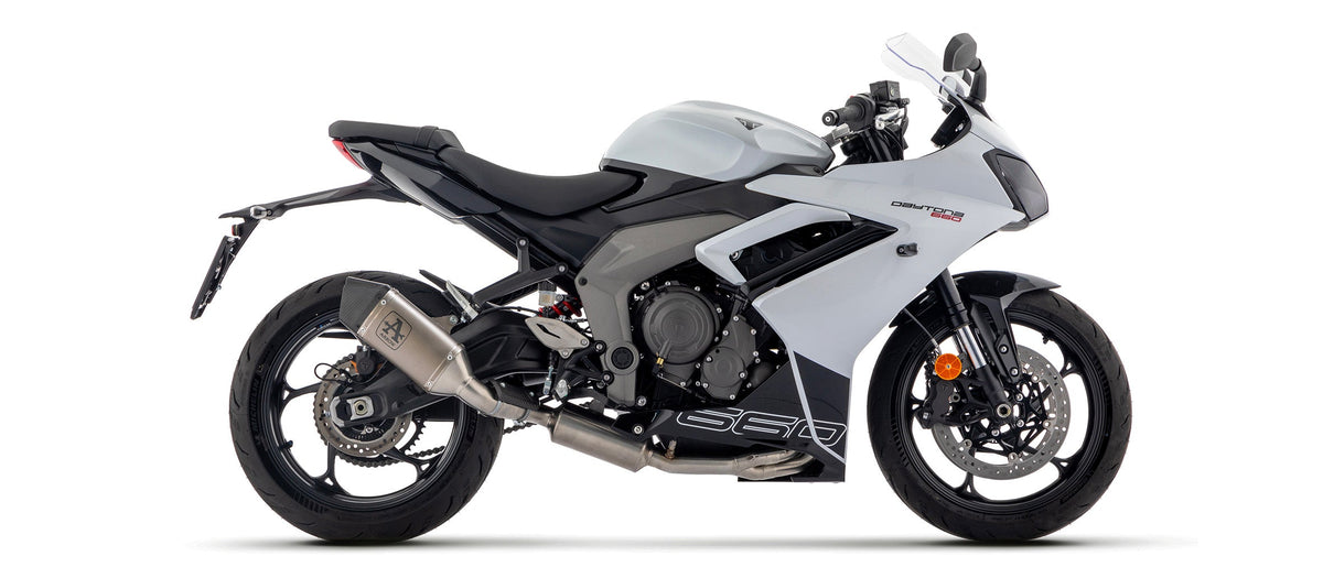 Arrow Full System Racing with Veloce Titanium Slip Ons - Triumph Daytona 660