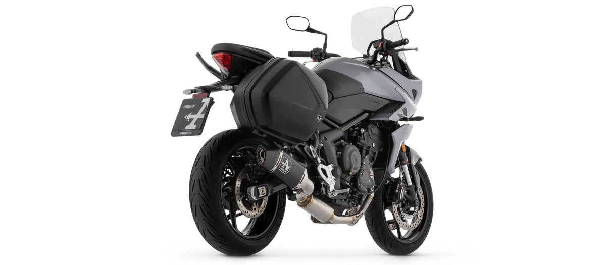 Arrow Catalytic Homologated Full System with Veloce Aluminium "Dark" Slip On - Triumph Tiger Sport 660
