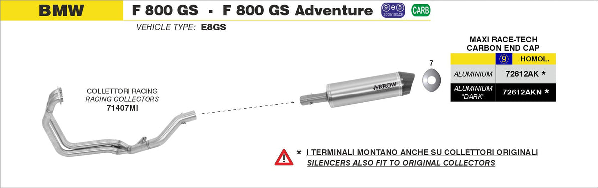 Arrow Racing Headers - BMW F800GS/F800GS Adventure