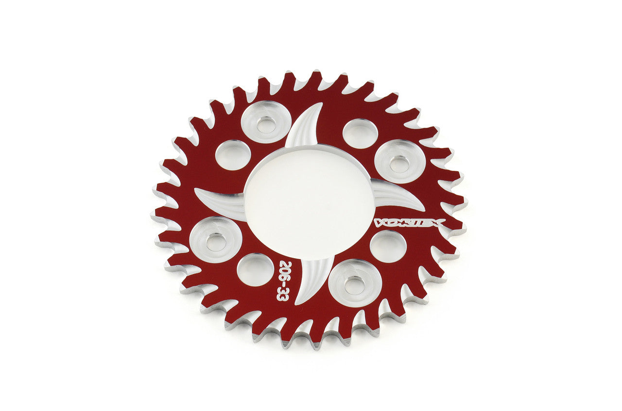 Brock's Performance Vortex Rear Sprocket 33 Tooth Red & Silver 420 Chain Grom/MSX125 (14-20) / Monkey (2019)