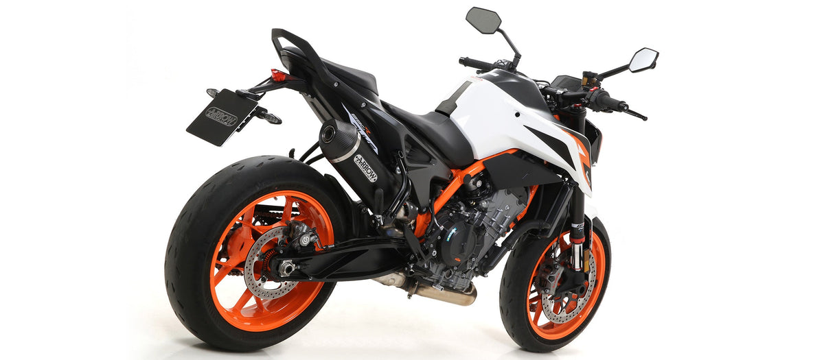 Arrow Race-Tech Aluminium "Dark" Slip On with Carbon End Cap - KTM 790 Duke/890 Duke R