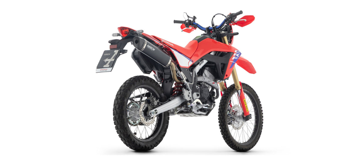 Arrow Icon Aluminium "Dark" Slip Ons - Honda CRF300L/CRF300LS