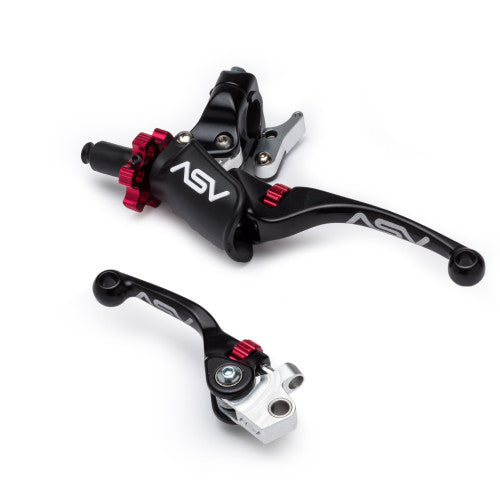 ASV F4 PRO Clutch and Brake Lever Pair Pack w/ Hot Start Perch (For Yamaha) # BCF41306YPH