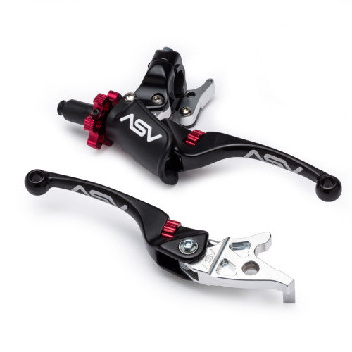 ASV F4 PRO ATV Clutch and Brake Lever Pair Pack w/ Hot Start Perch # BCF4A206PHC