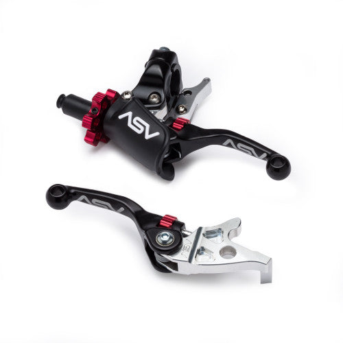 ASV F4 PRO ATV Clutch and Brake Lever Pair Pack w/ Hot Start Perch # BCF4A206PHC