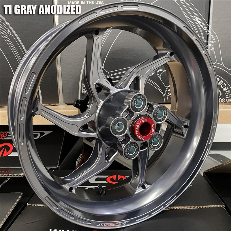 Core Moto Apex-6 Forged Wheel - Gloss Ti Gray