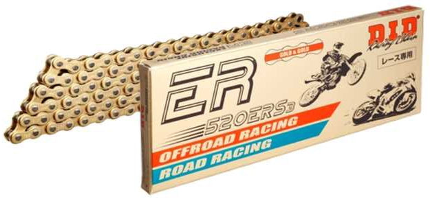 D.I.D. 520 ERS3 Lightweight Series Gold Plated Non O-Ring Race Chain