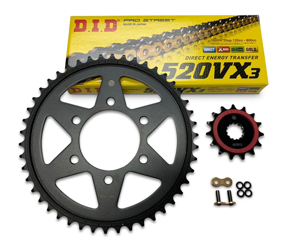 Superlite Kawasaki KLE 650 Versys '07-20 Ognibene Silent Series 520 Steel Chain & Sprocket Kit