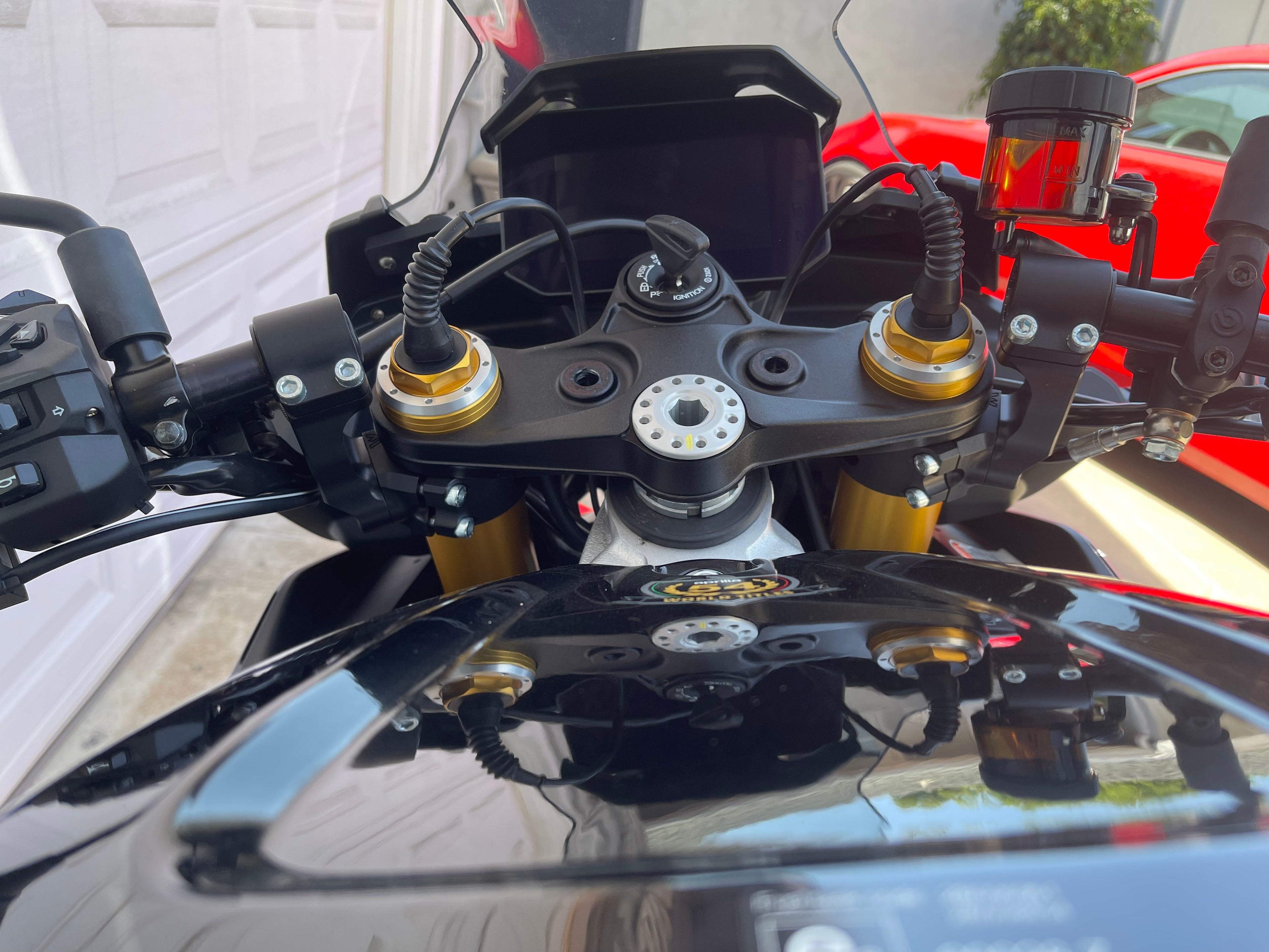 Woodcraft Aprilia Tuono V4 1100 51mm Side Mount 75mm Rise Adjustable Angle Clipon Risers
