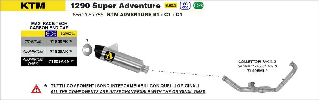 Arrow Racing Header - KTM 1050 Adventure/1190 Adventure