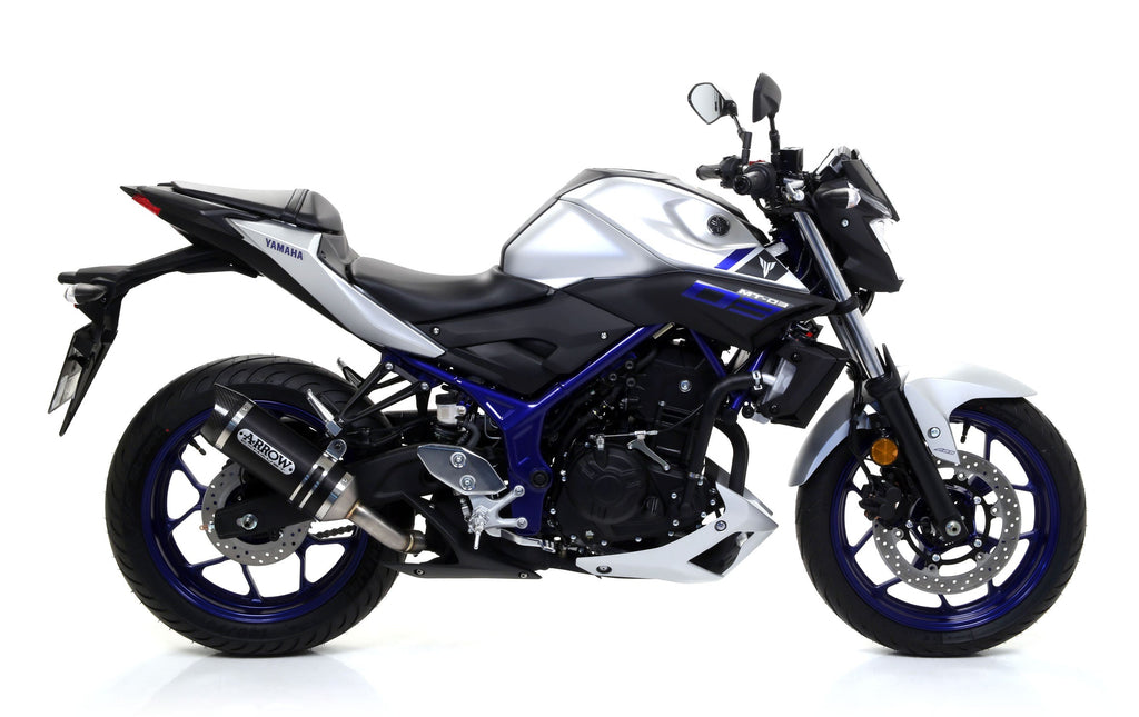 Arrow Street Thunder Aluminium "Dark" Slip On with Carbon End Cap - Yamaha MT-03/YZF-R3