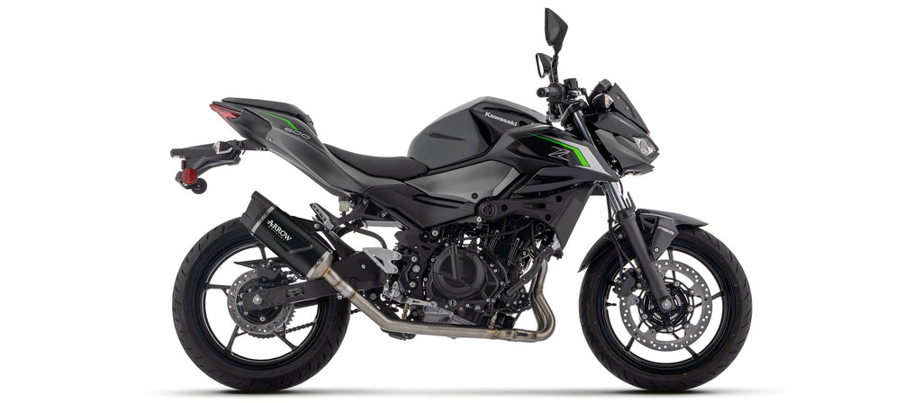 Arrow Indy Race EVO Aluminium "Dark" Slip On with Carbon End Cap - Kawasaki Z500/Ninja 500 SE