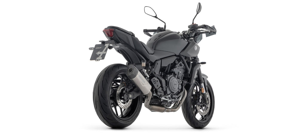 Arrow Homologated Full System with Indy Race EVO Aluminium "Dark" Slip On - Yamaha MT-07