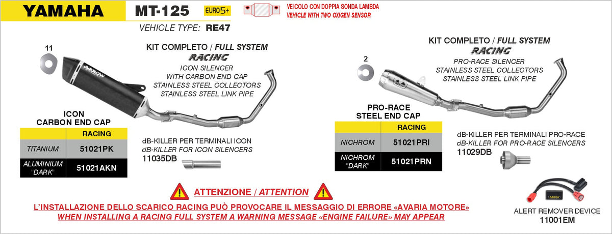 Arrow Full System with Pro-Race Nichrom "Dark" Slip Ons