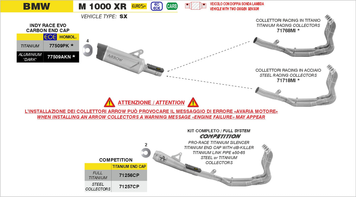 Arrow Competition Full Titanium Full System - BMW M1000XR