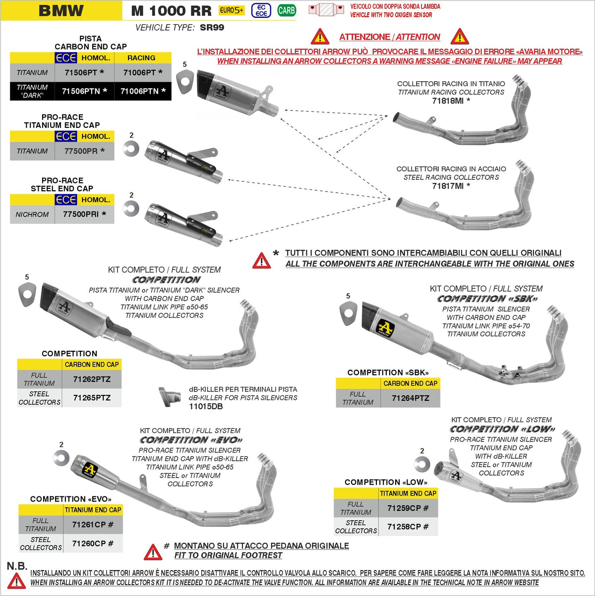 Arrow Competition "Low" Full System - BMW M1000RR