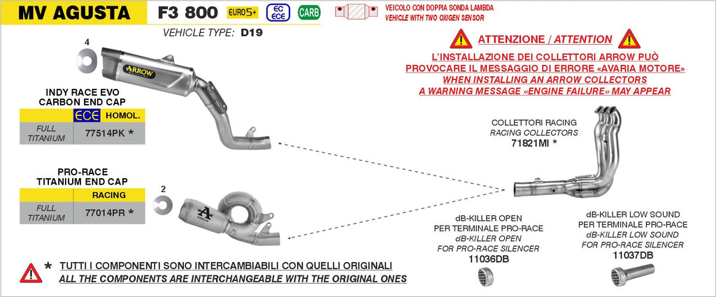 Arrow Full Titanium Pro-Race Slip On - MV Agusta F3/F3 800