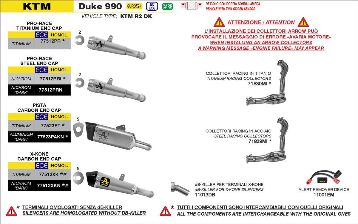 Arrow Pista Titanium Slip On - KTM 990 Duke/990 Duke R
