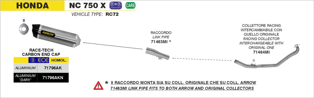 Arrow Racing Header - Honda NC700S/NC700X
