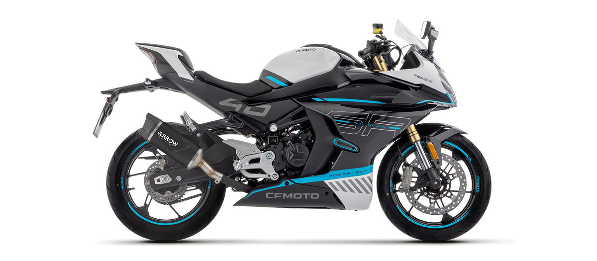 Arrow Indy Race EVO Aluminium "Dark" Slip On with Carbon End Cap - CFMoto 450 NK