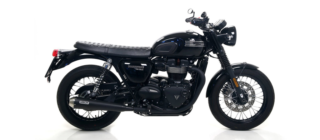 Arrow Nichrom "Dark" Pro-Racing Slip Ons (Right & Left) - Triumph Bonneville/Bonneville T100