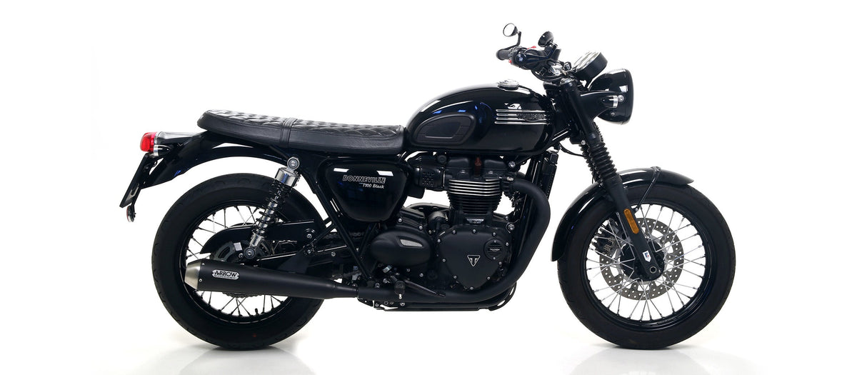Arrow Nichrom "Dark" Pro-Racing Slip Ons (Right & Left) - Triumph Bonneville/Bonneville T100