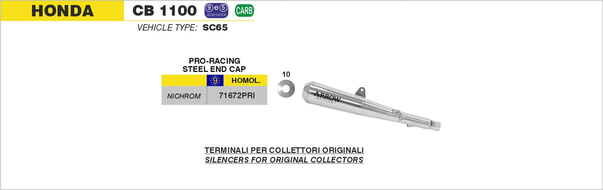 Arrow Pro-Racing Slip On with Stainless Steel End Cap - Honda CB1100/CB1100 ABS