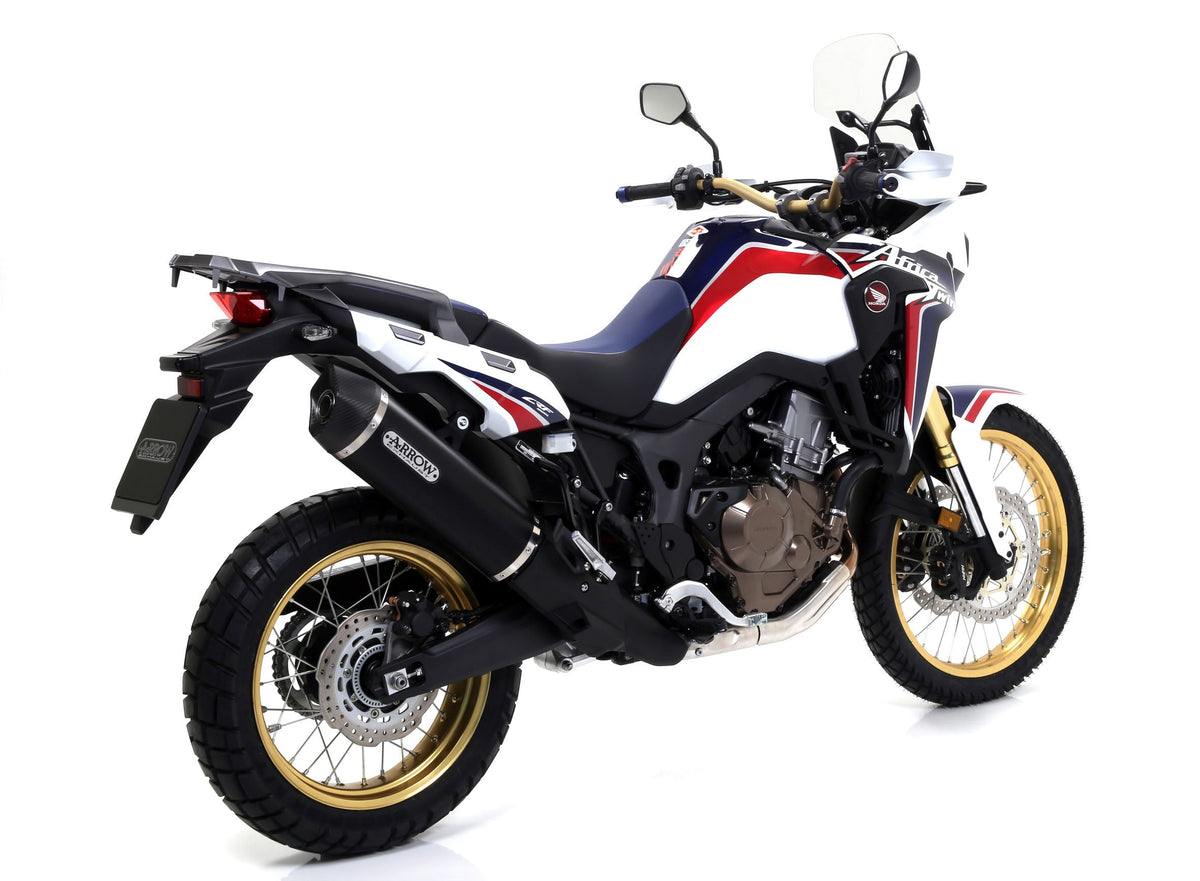 Arrow Maxi Race-Tech Aluminium "Dark" Slip On with Carbon End Cap - Honda Africa Twin DCT/CRF1000L Africa Twin