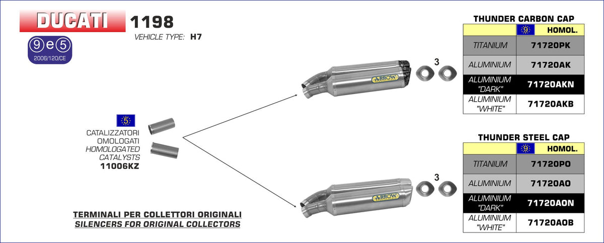 Arrow Catalytic Converters Kit - Ducati 848/1098 / KTM 990 SMT/990 Adventure