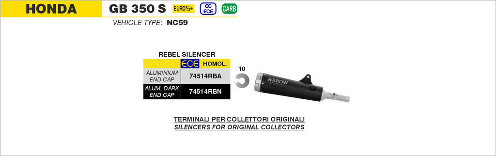 Arrow Rebel Slip On with Aluminium "Dark" End Cap