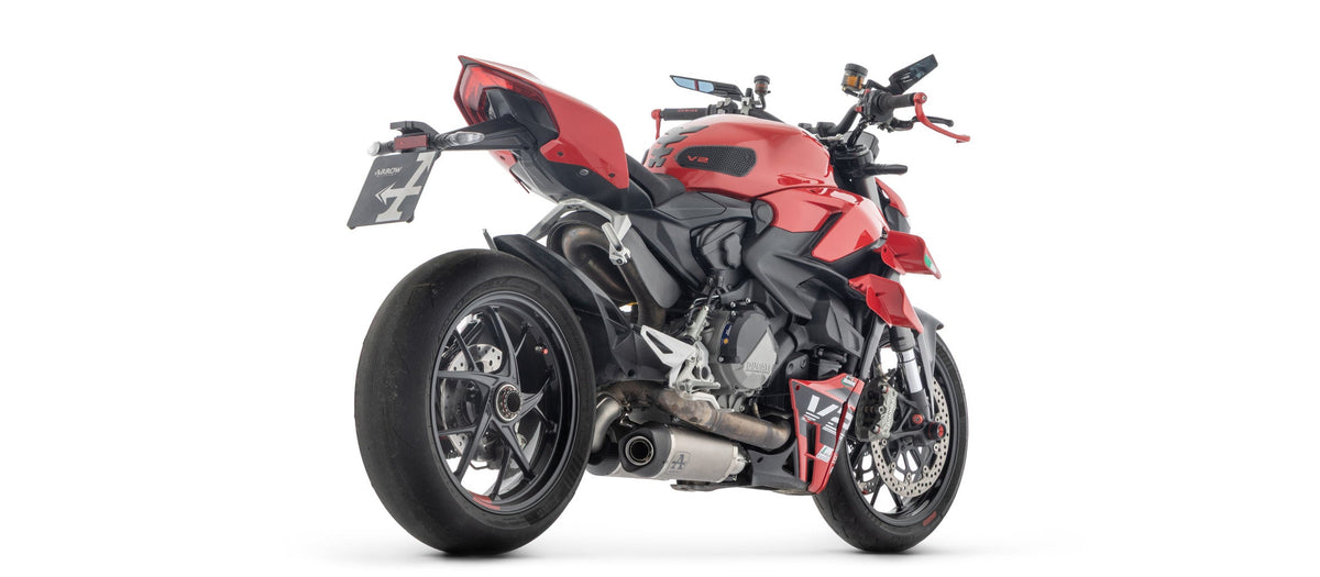 Arrow Titanium Works Slip Ons (Right and Left) with Carbon End Cap - Ducati Panigale V2/Streetfighter V2