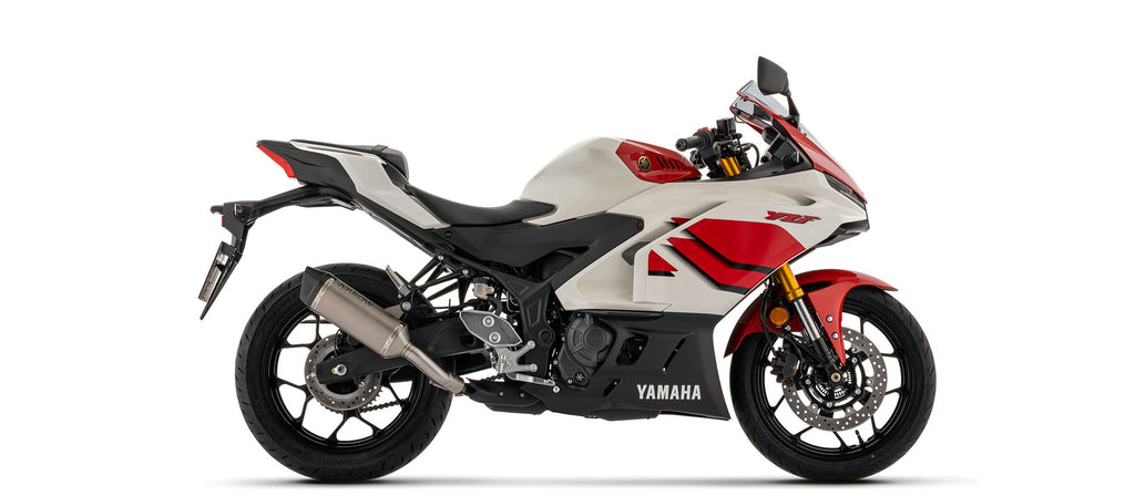 Arrow Icon Titanium Slip Ons - Yamaha MT-03/YZF-R3