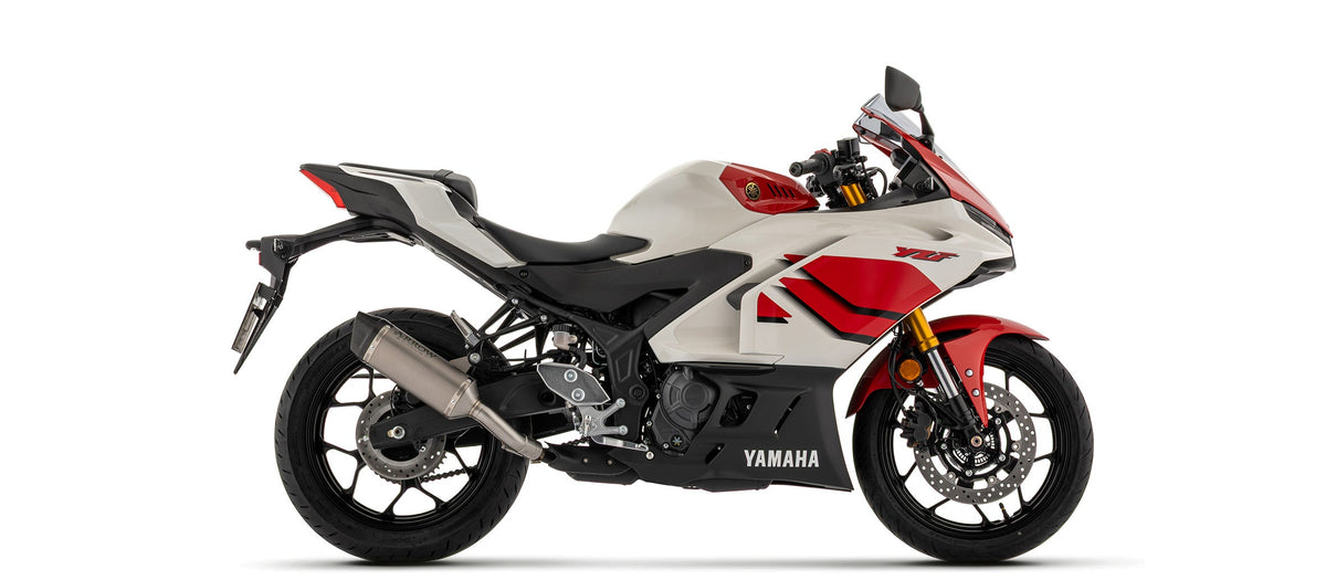 Arrow Icon Titanium Slip Ons - Yamaha MT-03/YZF-R3