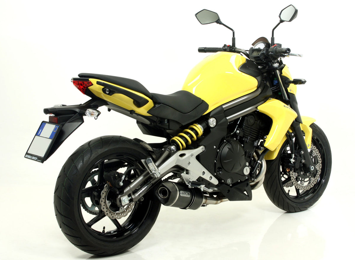 Arrow Race-Tech Approved Aluminium "Dark" Slip On with Carbon End Cap - Kawasaki ER-6N/Versys 650