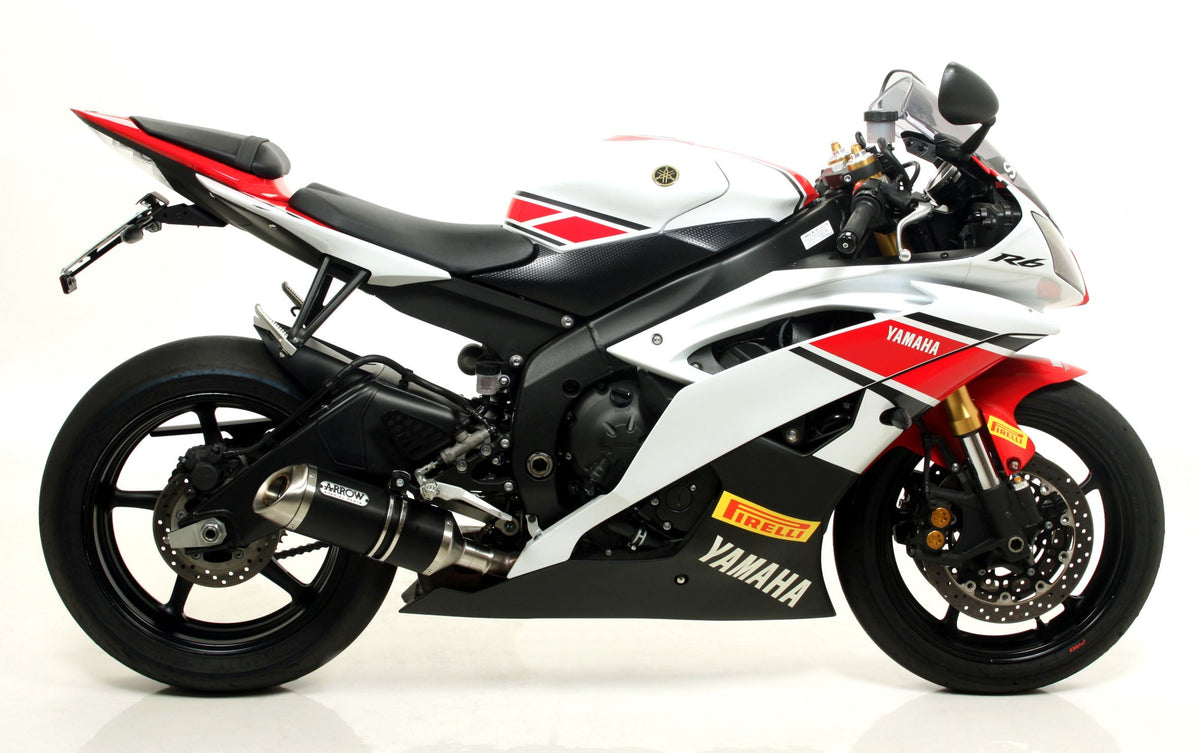 Arrow Street Thunder Aluminium "Dark" Slip On for Stock Headers - Yamaha YZF-R6