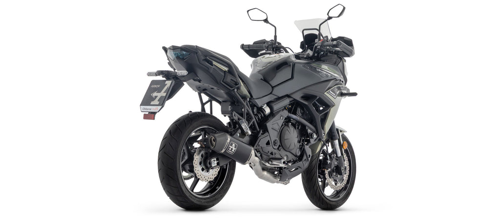 Arrow Homologated Full System with Veloce Aluminium "Dark" Slip On - Kawasaki Z650/Z650S
