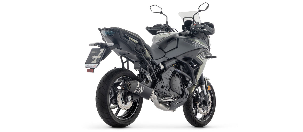Arrow Homologated Full System with Veloce Aluminium "Dark" Slip On - Kawasaki Z650/Z650S