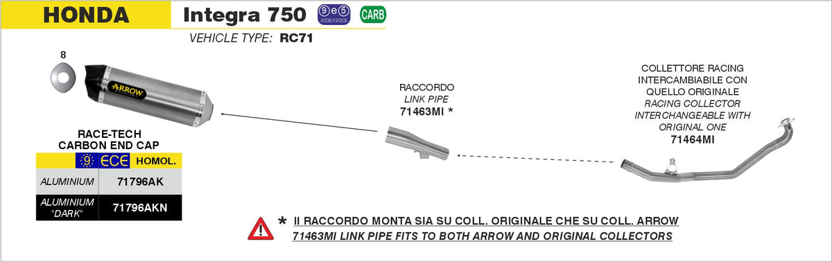 Arrow Racing Header - Honda NC700S/NC700X
