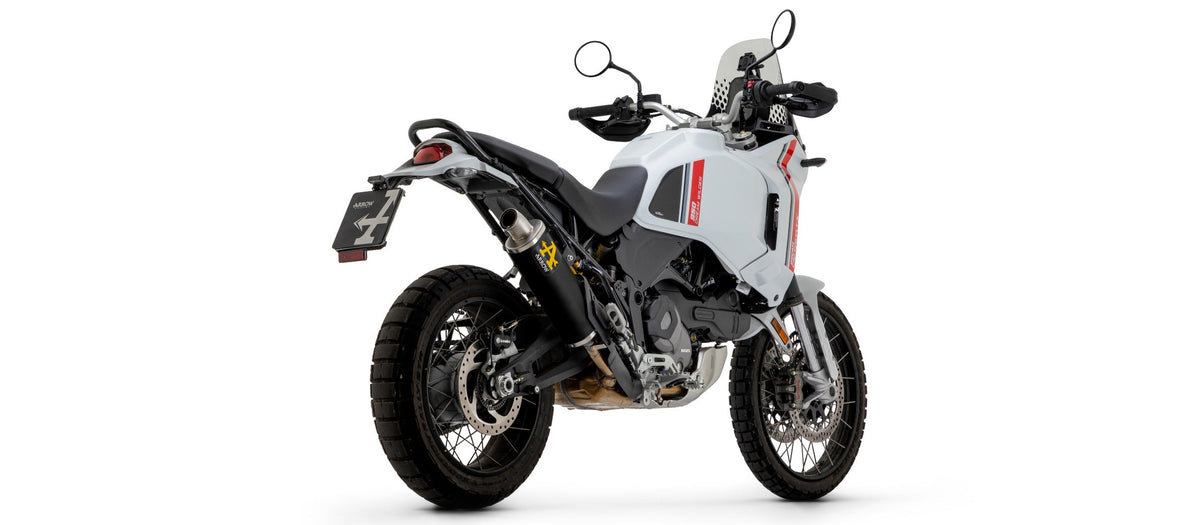 Arrow Indy Race Aluminium "Dark" Slip On with Steel End Cap - Ducati DesertX/DesertX Rally