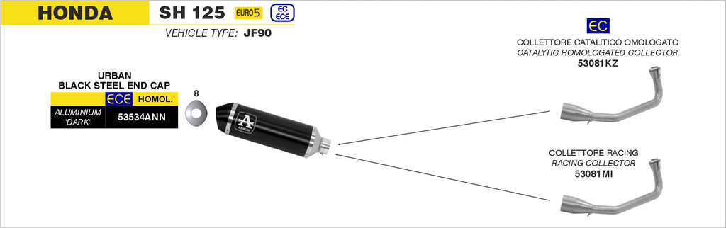 Arrow Catalytic Homologated Header for Urban Exhaust