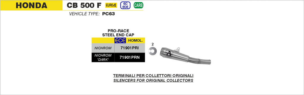 Arrow Nichrom Pro-Race Slip On - Honda CB500F/CBR500R