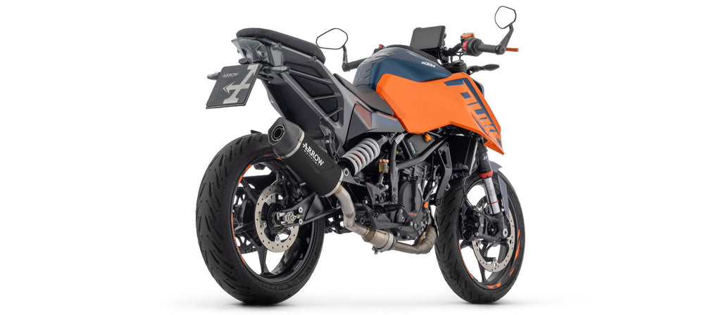 Arrow Indy Race EVO Aluminium "Dark" Slip On with Carbon End Cap - KTM 125 Duke/390 Duke