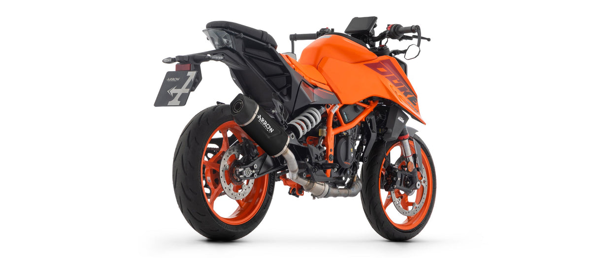Arrow Indy Race EVO Aluminium "Dark" Slip On with Carbon End Cap - KTM 125 Duke/390 Duke