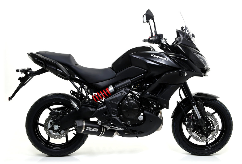 Arrow Race-Tech Approved Aluminium "Dark" Slip On with Carbon End Cap - Kawasaki ER-6N/Versys 650