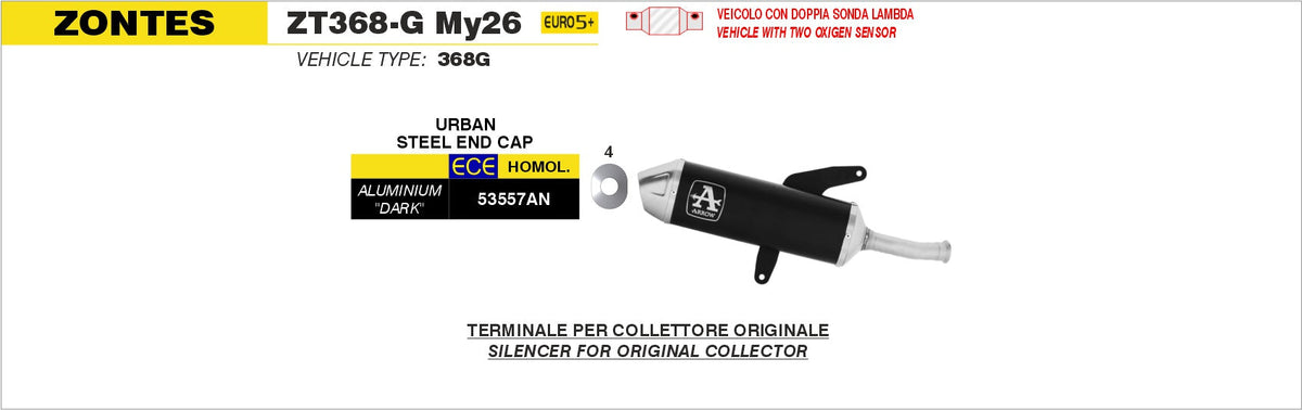 Arrow Urban Aluminium "Dark" Slip On with Steel End Cap