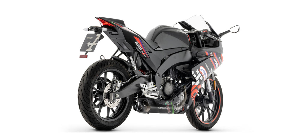 Arrow Full System with Thunder Aluminium "Dark" Slip Ons - Aprilia RS 125