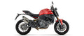 Arrow Round-Sil Titanium Road Approved Double Slip On (Upper & Lower) with Carbon End Cap - Ducati Monster