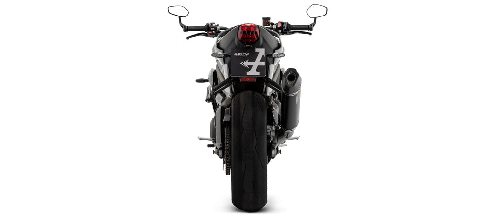Arrow Catalytic Homologated Full System with Veloce Aluminium "Dark" Slip On - Triumph Street Triple R/Street Triple RS