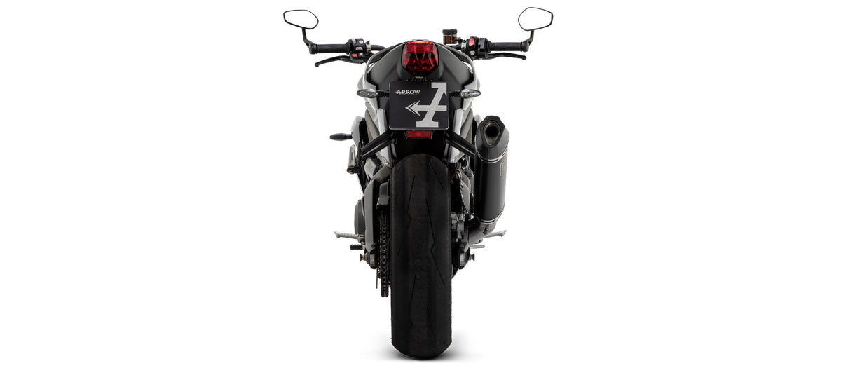 Arrow Catalytic Homologated Full System with Veloce Aluminium "Dark" Slip On - Triumph Street Triple R/Street Triple RS