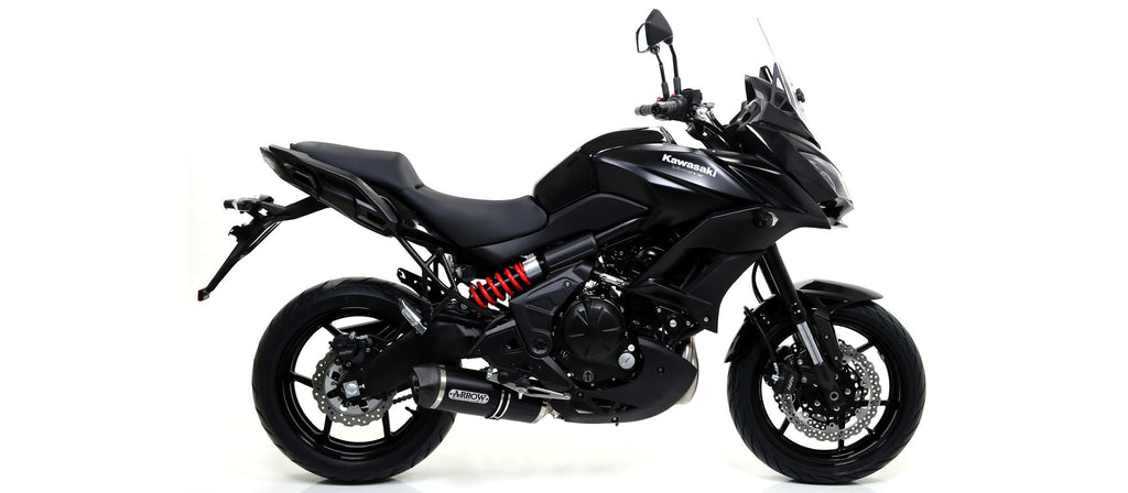 Arrow Race-Tech Approved Aluminium "Dark" Slip On with Carbon End Cap - Kawasaki Z650/Versys 650